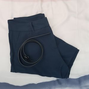NWT Suzy Sheir Navy Pants with Belt
